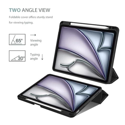 ProCase Smart Case for iPad Air 11-inch M4 (2026, 8th Gen) / M3 (2025) / M2 (2024) & 10.9 Inch iPad Air 5th (2022) & 4th (2020) – Protective Hard Back Cover with Pencil Holder - Black - Thumbnail 5