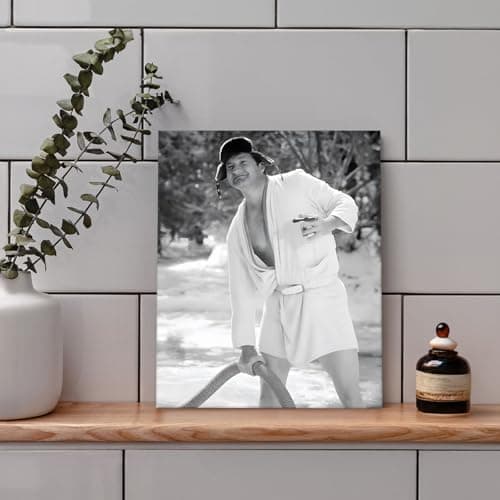 VYPEROCK Funny Framed Canvas Wall Art Bathroom Decor Black and White Comedy Cousin Eddie Movies Poster Oil Painting Modern Toilet Artwork for Living Room Dorm Wall Home Decoration, (20"x24") - Thumbnail 5