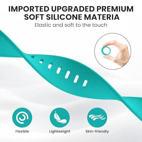 Sport Band Compatible with Apple Watch Bands 40mm 38mm 41mm 42mm 44mm 45mm 49mm for Women Men,Soft Silicone Waterproof Replacement Strap for Apple Watch Series 11 10 9 8 7 6 5 4 Ultra 3 2 1 SE - Thumbnail 3