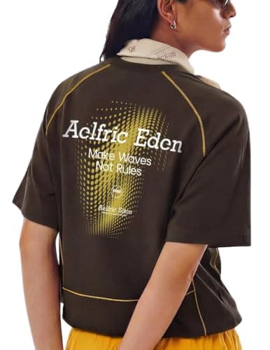 Aelfric Eden Oversized T Shirt for Men Women Quick Dry Moisture Graphic Streetwear Tee Loose Fit Short Sleeve Top Brown - Image 1