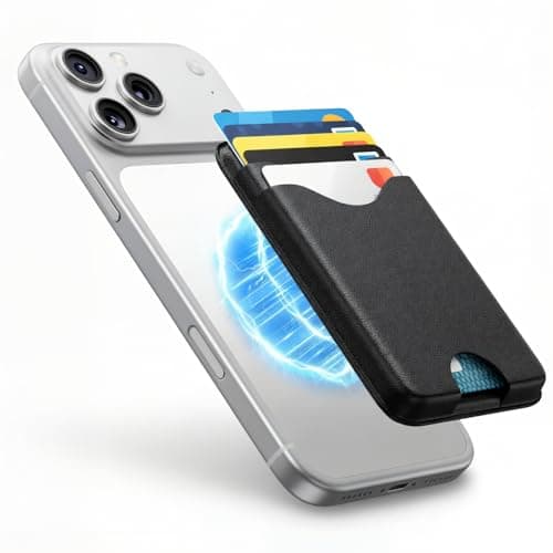 Nepagz For MagSafe Wallet, 5-Card Holder with RFID Blocking, Vegan Leather Slim Magnetic Wallet, Bottom Card Ejection, for iPhone 17/16/15/14/13/12 Series, Not for Mini,Black - Image 1