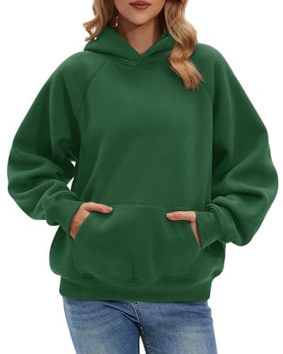Stelle Women Hoodies Oversized Fleece Long Sleeve Comfy Casual Pullover Sweatshirts 2026 Winter Fall Outfits Forest Green Small - Image 1