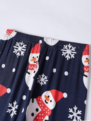 NewSeed Kids 2-Piece So Soft Playtime Set–Lightweight Viscose from Bamboo Short Sleeve Top&Leggings for Toddler Boy & Girls (Christmas Snowman, 3-4Y) - Thumbnail 6