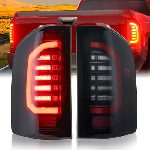 SPBREW LED Tail Lights Assembly Compatible with 2007-2013 Chevy Silverado 1500 2007-2014 Silverado 2500 HD/3500 HD, Dark Smoked Tail Lights, IP67 Waterproof LED Taillights Rear Tail Lights Pair