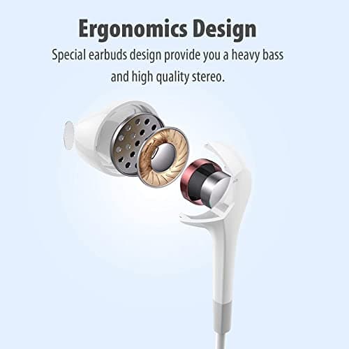 Earbuds Headphones 5 in One Pack, Wired Earbud with Heavy Bass Stereo Noise Blocking, Microphone, Compatible with iPhone, Android Phones, Laptops, Computers, iPad or Any Device with 3.5mm Interface - Thumbnail 4