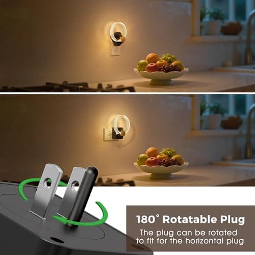 L LOHAS LED Night Lights Plug into Wall, 2 Pack Plug in Night Lights with Light Sensor, 3000K Soft White, 0-100LM Brightness Adjustable, Acrylic Nightlight for Bathroom Bedroom Hallway - Thumbnail 4
