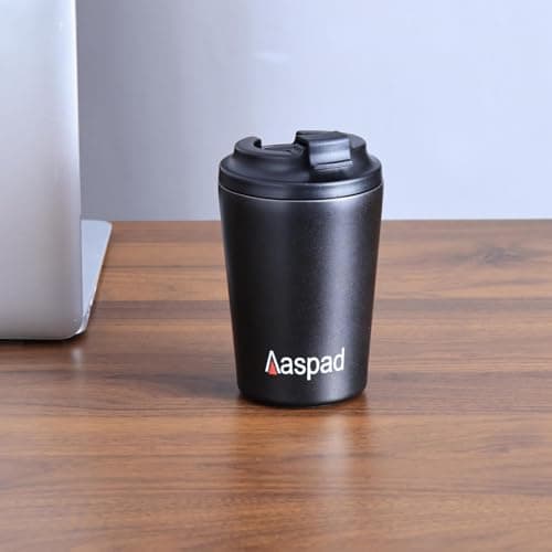 Aaspad Coffee Tumbler 8 Oz-12 Oz Standard Medium Espresso travel mug Stainless Steel Double Wall Vacuum Insulated metal cups with Leak proof lid Thermal or iced Cappuccino Latte Americano Office gift - Thumbnail 2