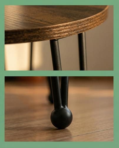 iLTreFlo 17 Inch Tall Metal Plant Stand Indoor,Heavy Duty Flower Pot Holder with 11.5 Inch Modern Round Board Table,Sturdy Metal Tripod Design Side Table,Matte Black - Thumbnail 4
