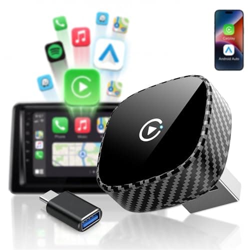 Wireless CarPlay Adapter for Apple iPhone & Android Auto 2026 Upgrade - Bluetooth & Wi-Fi, Plug & Play, 3X Fast Auto-Reconnect, No Latency, Convert Wired to Wireless Car Play Adapter (Black) - Image 1