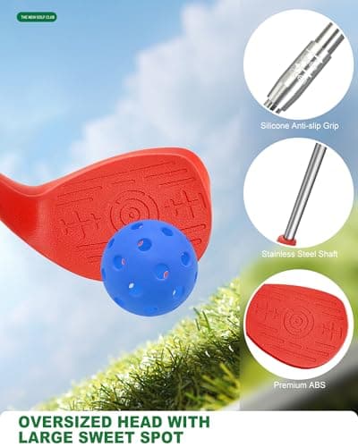 Amosua Backyard Golf Game Set with 2 Pack 36” Stainless Steel Shaft for Play Golf, Balls & Flags Portable Outdoor Chipping Practice Game for Family, Yard Golf Set for Lawn, Park,Camping (9pcsHoles) - Thumbnail 3