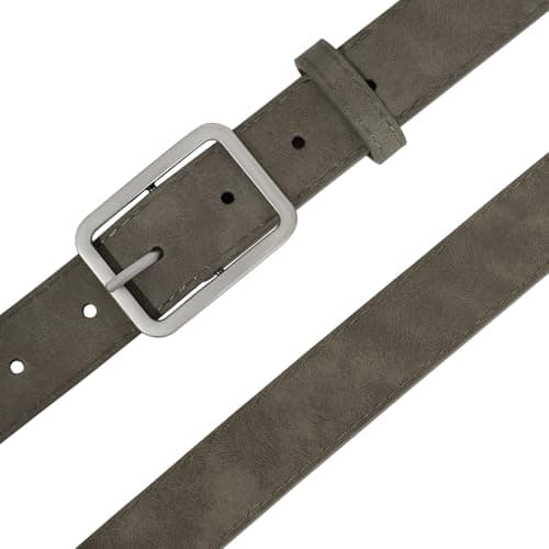 XZQTIVE Women Suede Belts for Women Fashion Leather Belts With Silver Buckle Ladies Waist Belt For Jean Pant Dress - Thumbnail 5