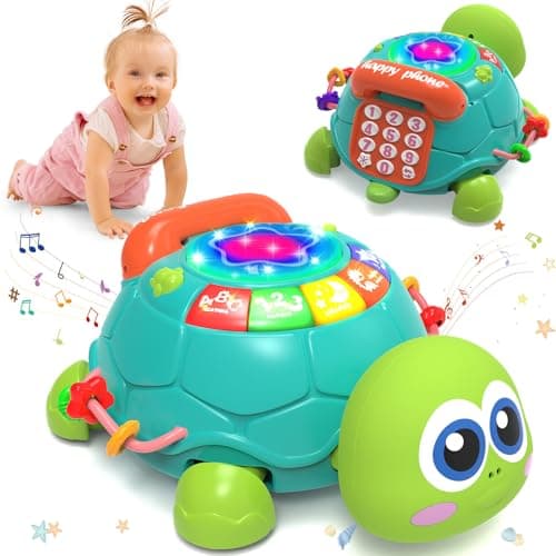 Hanayo Baby Toys 6 to 12 Months，Musical Turtle Crawling Girl Toys for 12-18 Months,Infant Early Learning Educational Toy,Girl & Boy Gift Essentials for Newborn 7 8 9 11+ Months 1-2 Year Old(Green) - Image 1