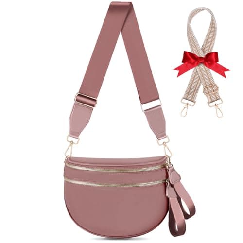 X-KIDS Checkered Crossbody Bag Bum Bags for Women Large Nylon Checkered Purse Fanny Packs Sling Bag, Bonus with a Extra Strap - Image 1