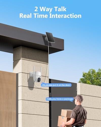 Gianteye 5G Solar Security Cameras Wireless Outdoor, 2K Cameras for Home Security Outdoor, Security Cameras Wireless Outdoor with Color Night Vision, 2-Way Talk, PTZ Human Detection, 2 Packs - Thumbnail 5