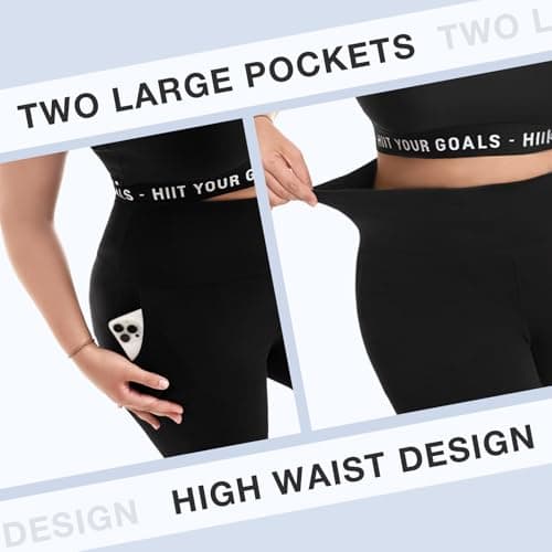 Leafigure Plus Size Leggings with Pockets for Women - High Waisted Buttery Soft Yoga Leggings for Workout Navy 3XL - Thumbnail 3