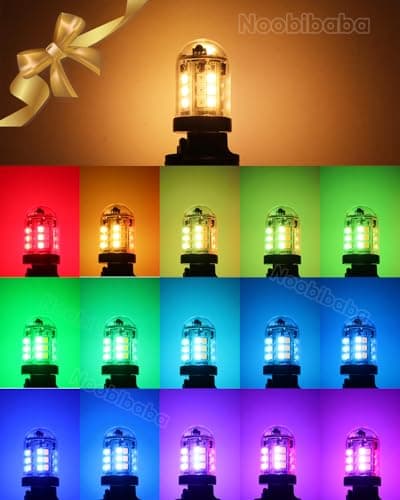 Noobibaba T10 LED Bulb Color Changing, RGB T10 T5 Wedge Base LED Bulb 12V-24V for LED Landscape Light Bulbs, Warm White+15 Multicolor Christmas Decoration Lights (3 Bulbs and one Remote) - Thumbnail 6