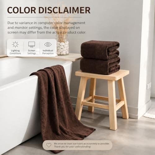 SEISSO 4 Pack Extra Large Bath Towels 63"x35", Bath Sheets for Sensitive Skin 70% Polyester 30% Viscose Fiber from Bamboo, Super Soft, Highly Absorbent & Quick Dry, Oversized Shower Towels - Thumbnail 6