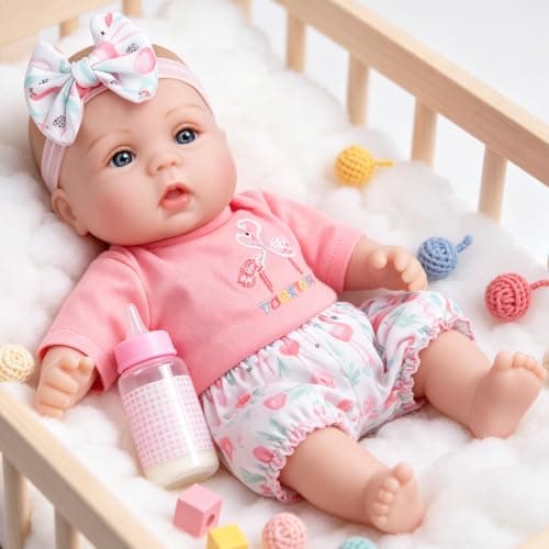 Milidool Realistic Reborn Baby Dolls Girl - Realistic Baby Dolls Girl Real Looking 18 inch Doll with Soft Poseable Body, Lifelike Newborn Baby Doll, Kids Gift for 3+ Years Old - Thumbnail 6