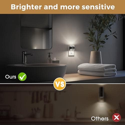 L LOHAS LED Night Light, 5000K Bubble Night Lights Plug into Wall, Acrylic Night Lights with Light Sensor, Adjustable Brightness,Soft White Plug in Nightlights for Rooms Bathroom Hallway - Thumbnail 6