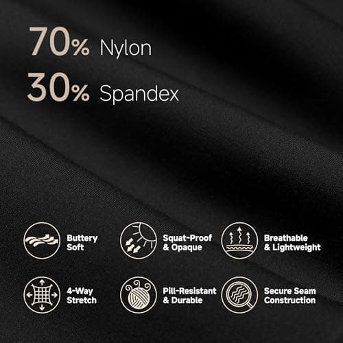 MXYMXY Buttery Soft High Waist Workout Black Leggings for Women 25" Inseam - Thumbnail 3