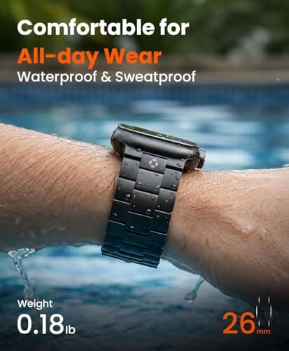 FiNESTONE Titanium Band for Apple Watch ULTRA & ULTRA 2 - Adjustable Apple Watch ULTRA Band 49mm - Magnetic Clasp and DLC Coating - Pure-Titanium, Lightweight, Black - Thumbnail 3