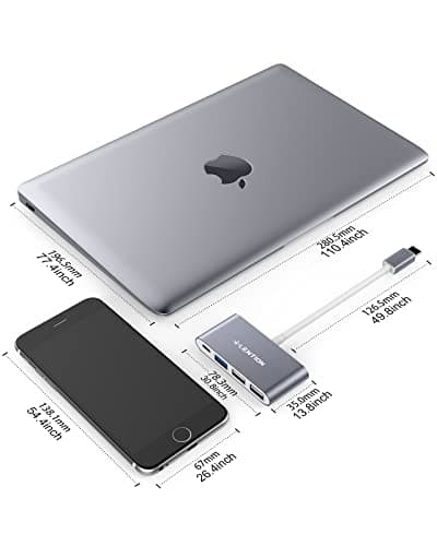 LENTION 4-in-1 USB-C Hub with Type C, USB 3.0, USB 2.0 for 2025-2016 MacBook Pro (M1-M5), iPhone 17-15 New Mac Air/Surface, ChromeBook, More, Multiport Charging & Connecting Adapter (C13, Space Gray) - Thumbnail 5