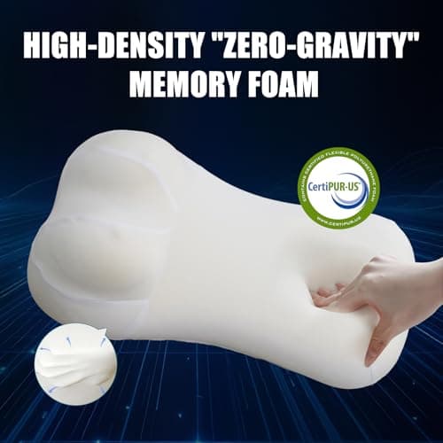 Aeepilo Ergonomic Cervical Pillow for Neck Pain Relief - Contoured Memory Foam for Side, Back, Stomach Sleepers - Cooling Orthopedic Neck Support Pillows with Washable Case, only for Adult - Thumbnail 5
