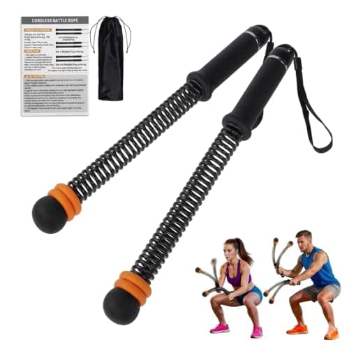 Vnmlopi Ropeless Battle Rope with Adjustable Weights, Weighted Cordless Battle Ropes for Home Gym, Portable Strength Training Equipment for Small Space Workout, Heavy Duty 2-Pack Set