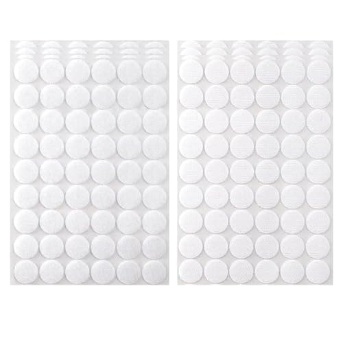 600pcs Hook and Loop Sticky Dots, 0.6-Inch Hook & Loop Glue Dots Circle Round White Dot Stickers for Fabric Classroom Arts Crafts Home Office Use, No Sew (300 Pairs) - Image 1