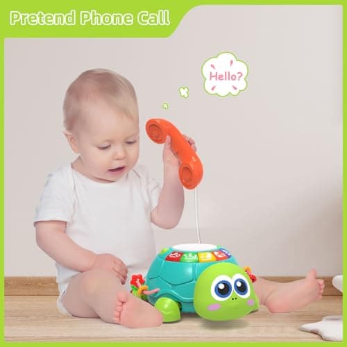 Hanayo Baby Toys 6 to 12 Months，Musical Turtle Crawling Girl Toys for 12-18 Months,Infant Early Learning Educational Toy,Girl & Boy Gift Essentials for Newborn 7 8 9 11+ Months 1-2 Year Old(Green) - Thumbnail 4