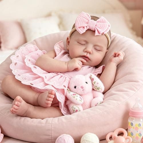 Milidool Reborn Baby Dolls Girl 20'' Realistic Sleeping Newborn - Lifelike Poseable Vinyl Baby Doll- Soft Weighted Body for Cuddling, Suit for Collectors & Kids 3+ - Thumbnail 2