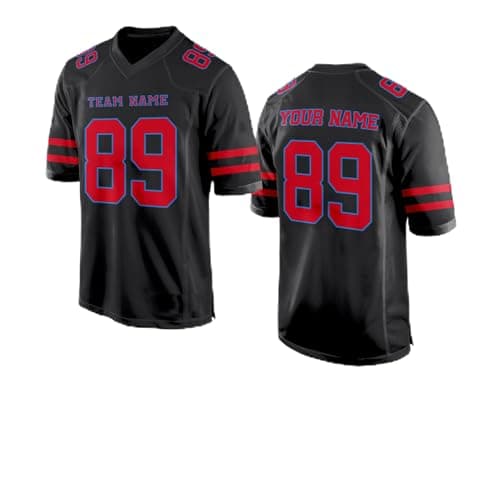 Black Custom Football Jersey for Women Men Team Clothing Name Number Jerseys Personalized Shirt Youth Kids Customized Football Uniform Fans Birthday Gift