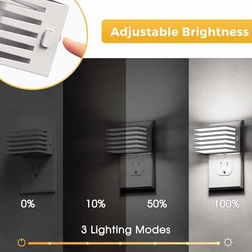 L LOHAS LED Night Lights Plug into Wall, 2 Pack Modern Night Light with Dusk to Dawn Sensor, Dimmable Plug in Night Light, Adjustable Brightness, 5000K White for Bedroom Bathroom Hallway - Thumbnail 3