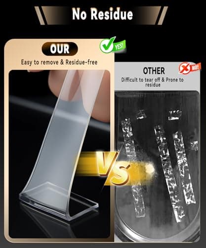 PHIXBEAR Heavy Duty Double Sided Tape 17FT x 1.18" - Clear Nano Mounting Tape with Dual Scale, No Residue for Wall Posters, Rugs, Home Decor - Thumbnail 4