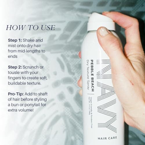NAVY HAIR CARE Dry Texture Hair Spray | Adds Instant Volume & Fullness | A Lightweight Flexible Hold Styling Spray for Fine Hair | Non-Sticky Formula with Sunflower Oil | 7 oz - Thumbnail 3