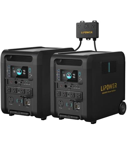 Lipower 12.2kWh Portable Power Station, 2 Units T4 Master with Parallel Hub for 120V/240V AC Output, 8400W/15000 Peak LiFePO4 Battery Backup for Whole Home Use, RV & Emergency - Image 1