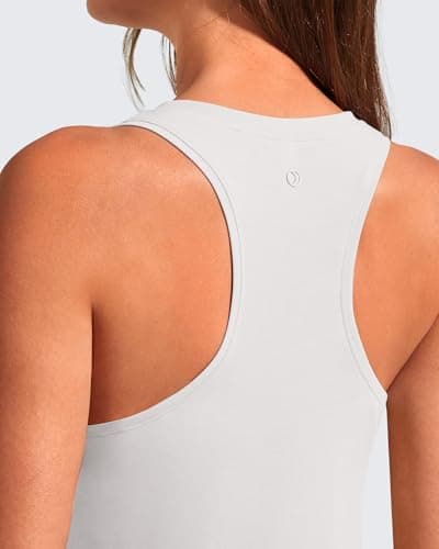 G4Free Athletic Tank Tops for Women High Neck Razor Back Side Ruched Work Out Gym Tanks Soft Stretchy Yoga Top (Pure White,XXL) - Thumbnail 2