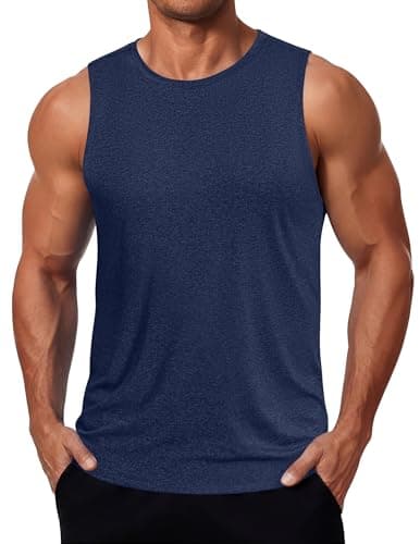 COOFANDY Men Tank Tops Dry Fit Sleeveless Workout Shirts for Men Lightweight Gym Sports Tank Top Navy Blue - Image 1