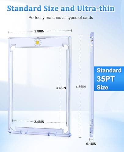 30ct Magnetic Card Holders for Trading Cards, 35pt One Touch Clear Acrylic Card Cases, U-V Waterproof Hard Plastic Protectors for Sports, Baseball, Football, TCG, Game Collectible Cards - Thumbnail 3