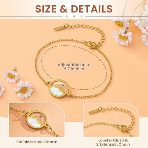 YLWJSP Teen Girl Gifts Trendy Stuff,Mustard Seed Bracelet for Women, Gold/Silver Adjustable Chain Bracelet Christian Gifts (Gold) - Thumbnail 2