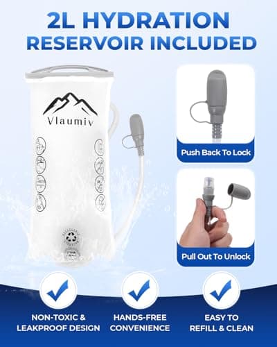 Running Vest for Women Men, Hydration Water Backpack with Adjustable Straps, Lightweight & Breathable Design, Reflective Chest Pack with 2L Water Bladder, Ideal for Running, Hiking and Cycling, Grey - Thumbnail 4