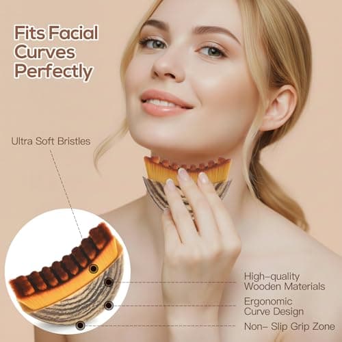 Lymphatic Contour Face Brush for Sculpting & Drainage – Reduces Puffiness, Double Chin, and Enhances Skin Glow & Absorption with Ergonomic Design for Jawline Lift & Face Massage - Thumbnail 4