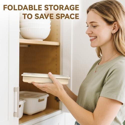 Heating Sourdough Banneton Bread Proofing Basket Kit with Timer & 6 Temp Settings, 2L Foldable Silicone Dough Proofing Box Electric Sourdough Starter Warmer Set for Dough Rising, Baking Supplies - Thumbnail 6