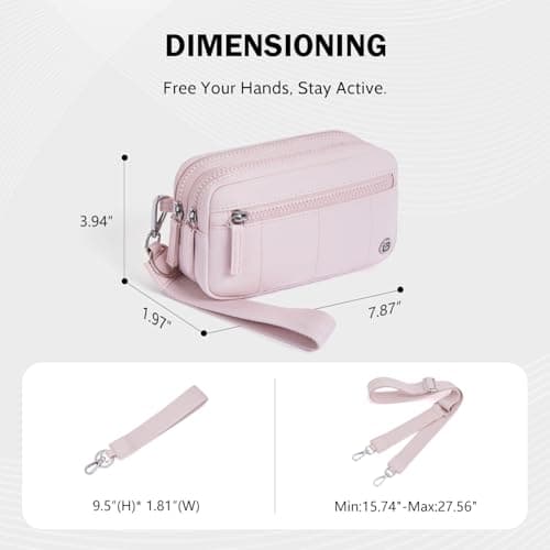 POIUGOYA Small Nylon Crossbody Bags for Women,RFID Wristlet Purse Built in Wallet, 4 Zipper Crossbody Wallet Phone Organizer - Thumbnail 3