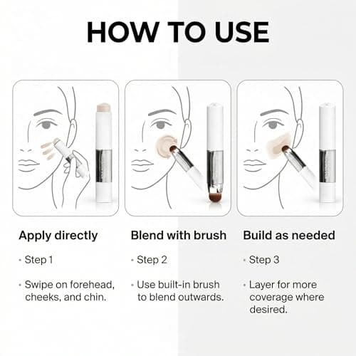 Korean Color Changing Foundation Stick, Cream Stick White Foundation, 3-in-1 Primer Foundation Concealer, Medium to Full Coverage, Self-Adjusting Skin Tone, Natural Finish - Thumbnail 4