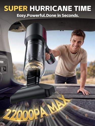 REWONDER Car Vacuum Cleaner High Power, 22000Pa Vacuum Cleaner & 110000RPM Air Duster, Handheld Vacuum with 7800mAh Battery for Valentines Day Gifts, Storage Bag & Multi-Nozzles for Car, Home - Thumbnail 3