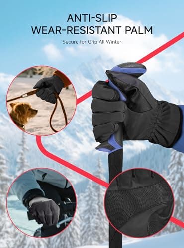 Freezer Sub Zero Thermo Insulation Winter Gloves for Men Ladies Size XL, Touchable Non-Slip Hands Warm Dexterity Fit for Adult, Cold-Weather Friction Bike Snowboard Bicycle Sports Gloves for Gifts - Thumbnail 5