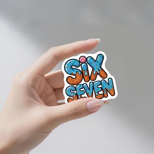 100Pcs Six Seven Stickers Pack Waterproof Vinyl Decals 67 Stickers for Laptop Skateboard Phone Guitar Travel Case Bike, Cartoon Style for Teenagers and Adults (c) - Thumbnail 5