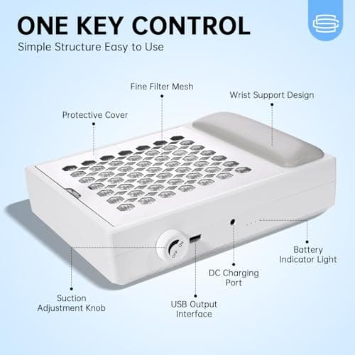 CHRISTINE SHELLY Nail Dust Collector, Cordless Dust Collector Nail Tech - Thumbnail 5