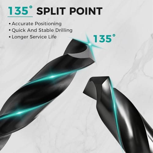 OSTTE 14 Pcs Cobalt Drill Bit Set (Pro), M35 Cobalt Twist Drill Bit Set with Titanium Aluminum Nitride Coated (TiAlN), 135 Degree Split Point Hardened Metal, Stainless Steel, Plastic, 1/16" - 1/2" - Thumbnail 4